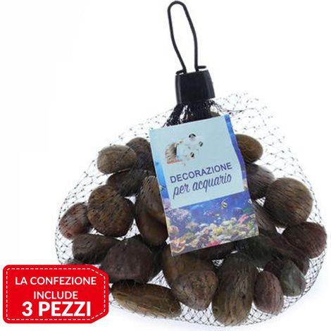 Trade Shop - 3PCS AQUARIUM DEKORATION STEINE ROT GLITTER PFLANZEN TÖPFE 300GR - (1/3)