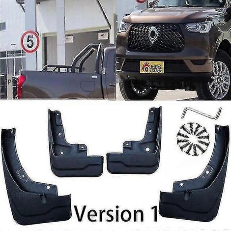 Bavettes de protection pour pick-up Great Wall Cannon GWM série P (modèles 2019-2022), garde-boue avant et arrière, bavettes de protection style A (modèle 2022). (1/5)