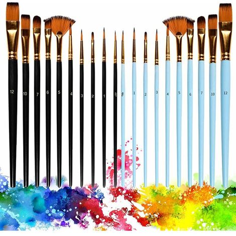 Pinceaux de Peinture,Ensemble Brosse de Peinture, Pinceaux pour Peinture Acrylique, Pinceaux Artiste Peintre , pour l'huile, Aquarelle, Gouache pour Débutants et Professionnels 20 Pièces (1/5)