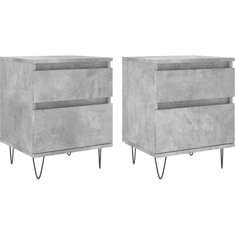 Maison Exclusive - Comodini 2pz Grigio Cemento 40x35x50 cm in Legno Multistrato