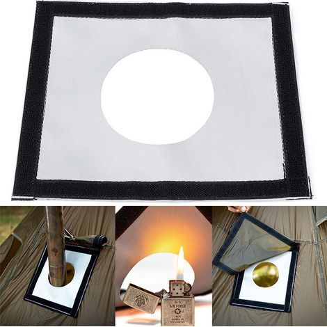 Cache-prise pour réchaud de tente, kit de protection thermique et ignifuge pour le tuyau et la cheminée du réchaud de tente, kit de protection pour le sommet du réchaud (1/5)