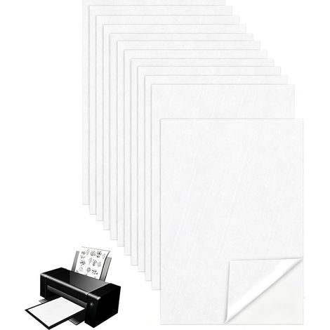 Lot de 12 autocollants solubles dans l'eau - 21 x 30 cm - Papier à broder imprimable pour main et machine - Modèles de broderie pour bricolage (1/5)