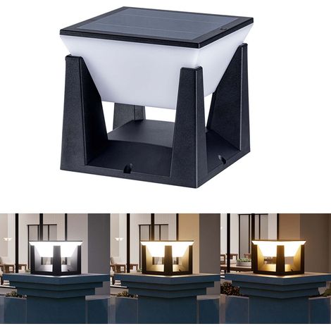 Luminaire Solaire Pour Pilier - Capuchon Étanche En ABS Pour Clôture Et Terrasse - LED Blanc Chaud Et Froid - 8 À 10 Heures D'Autonomie - 1 Pièce (1/5)