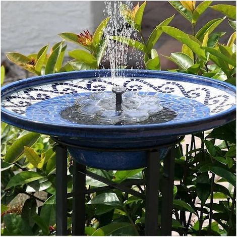 Nouvelle fontaine solaire, 1,5 W, fontaine pour bain d'oiseaux, décoration de jardin, fontaine solaire décorative pour mini-bassin extérieur (voir photo) (1/5)