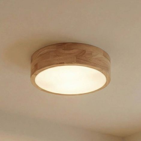 [GEBRAUCHT] B-Ware Lindby Deckenlampe Tanju LED Leuchte dimmbar Holz Ø30cm weiß 2-flg. 8cm hoch (1/2)