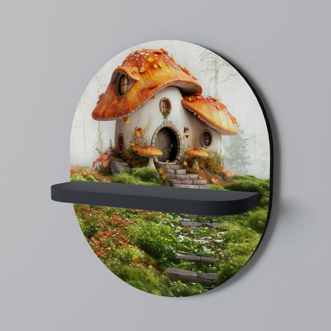 MYSTIC TOADSTOOL Mensola ovale nera (1/5)