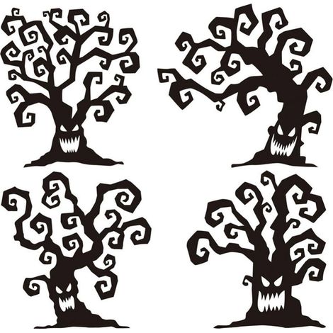 Autocollant mural d'halloween, décoration d'arbre fantôme, autocollant de fond, fenêtres, salon, décoration de maison