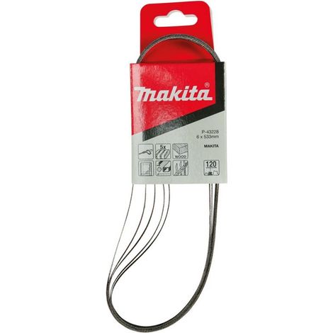 Makita Schleifband 6 x 533 mm K120 5 Stück für Holz und Metall P-43228
