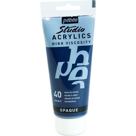 Peinture Acrylique - Pébéo - Studio - Gris de Payne - 100 ml - Satiné - Professionnel