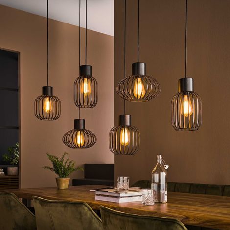 Hängelampe Industriell Luise Metall 6-flammig