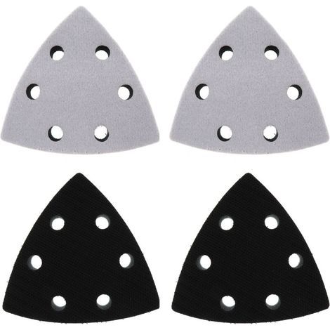 Set di 4 dischi abrasivi triangolari di ricambio, 90 x 90 x 90 mm, 6 fori (neri) (1/5)