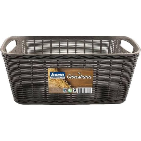CESTA CASALINGA 'LA CANESTRINA' mod. 'mini' - cm.20 x 14 x h.7 - tortora
