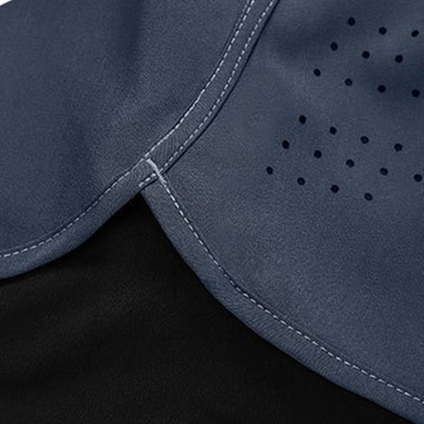 Zweiteilige, doppellagige Sportshorts für Herren, optimaler Schutz, Laufshorts mit Reißverschlusstasche, schnelltrocknend, grau, Größe L (1/4)