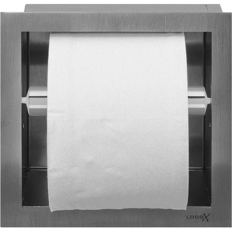Looox porte-rouleau de toilette fermé - encastré - carré - inox brossé