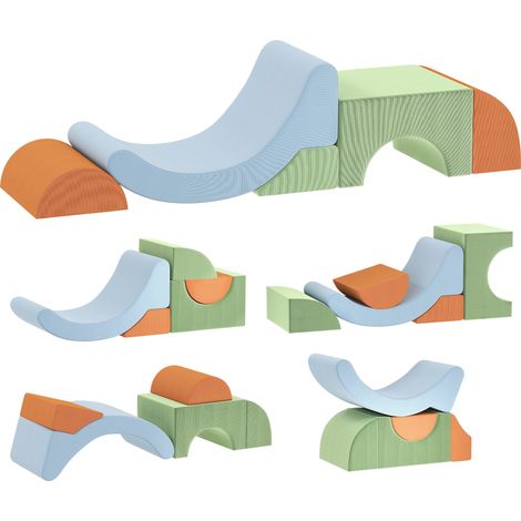5-teiliges Softbaustein-Set für Kleinkinder, zum Klettern, Krabbeln, Bauen, leichtes Gewicht, Cord, Schaumstoff, Bunt