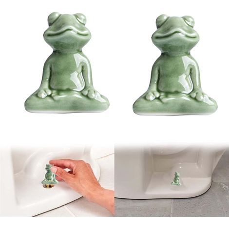 Couvercle De Chasse D Eau En Céramique - Grenouille Décorative - Convient Pour Robinets Jusqu À 2 Cm De Diamètre - Lot De 2 (1/5)