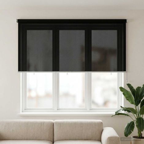 vidaXL Store enrouleur extérieur à 90% de blocage UV Noir 200 x 140 cm