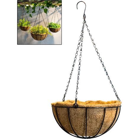 Jardinière suspendue Aramox en noix de coco, murale résistante pour lierre vert, chlorophylle (1/4)