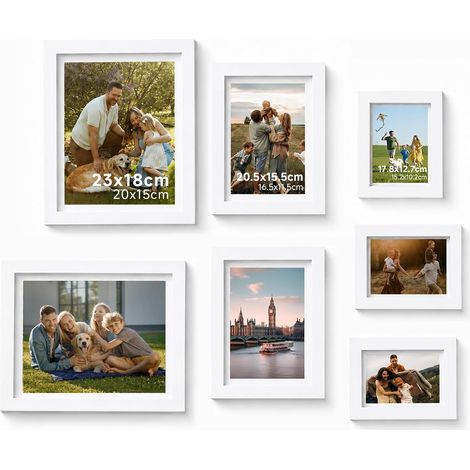 Cadre Photo, Cadres Pêle-Mêle, Lot de 7 Cadre Photo Cadres Naturels (1/5)