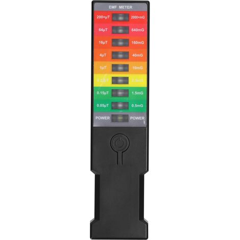 Gaussmètre portable de champ électromagnétique (CEM) - Moniteur de champ magnétique - Détecteur électromagnétique environnemental domestique - Gaussmètre à 8 LED (1/5)