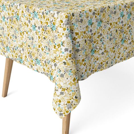 Nappe Anti-Taches enduite Coton Ronde 140 cm Olena Marron (1/5)