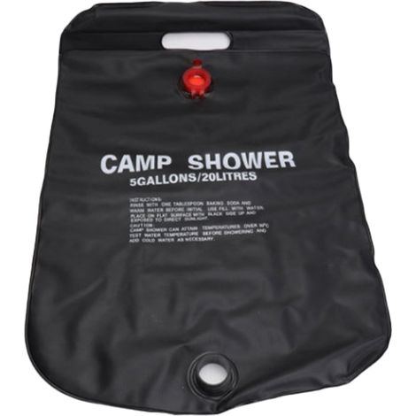 Sac de douche solaire pliable de 20 L, protection de l'environnement, camping et randonnée en plein air (1/5)