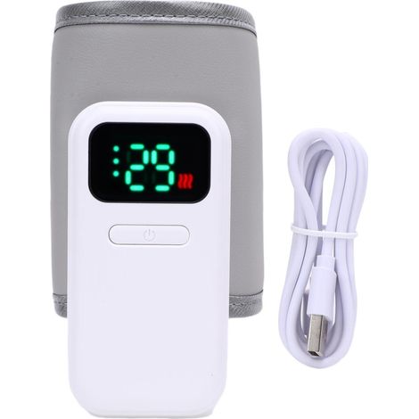 Calientabiberones portátil con tapa, recargable, temperatura constante, ideal para viajar. (1/5)