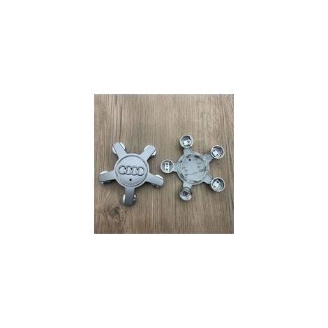Jeu de 4 caches-moyeux pour enjoliveurs 135mm Audi – ABS gris – Installation facile pour modèles A4, A5, A6, Q5, Q7 - 4f0601165 (1/5)