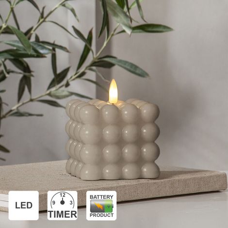 Bougie à bulles Star Trading  Bougies LED avec fonction minuterie  Bougies LED à flamme vacillante  Bougies à bulles ensemble de 2  Bougie LED avec minuterie  Décoration de bougies  Bougies LED  bougi