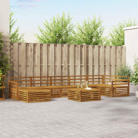 vidaXL Outdoor-Sofagarnitur 8 pcs Natur (1/5)