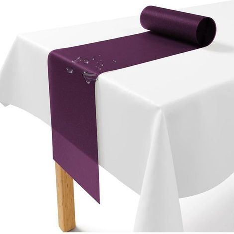 Chemin de table en non-tissé - Violet - 30 cm x 25 m - Chemin de table jetable - Décoration de table élégante pour Lilas 1er Set (1/5)