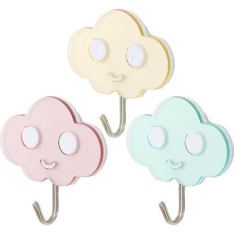Lot de 3 crochets en plastique pour cuisine et salle de bain (1/3)