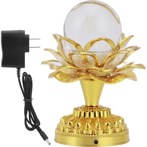 Lanterne Lotus Cristal LED Lumière Colorée Vive pour Méditation Bouddhiste Bureau Décoration Maison Prise US 100-240V (1/5)