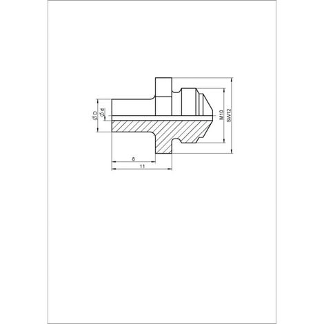 Embout buccal Gesipa V-17/36 pour pièces de rechange (version étendue 8 mm)