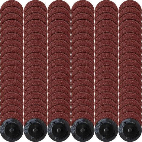 Disques de ponçage rouges de 2 pouces, grain 114, avec rouleaux de grain 240 pour le polissage de surface, l'ébavurage et l'élimination de la rouille. (1/5)
