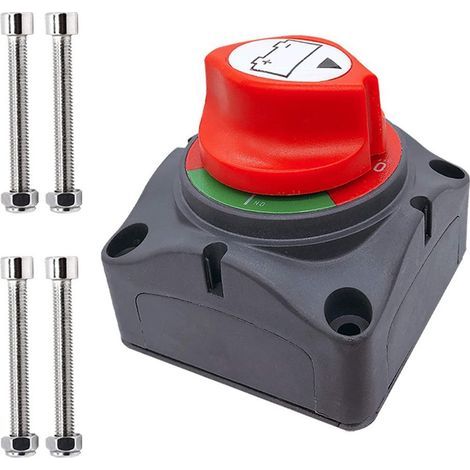 Interrupteur de Batterie, Isolateur Interrupteur de Batterie Coupe Circuit de Batterie Commutateur d'Isolateur de Batterie pour Bateau Camion Voiture Tracteur Bus Yacht,6.56.57.5cm (1/5)