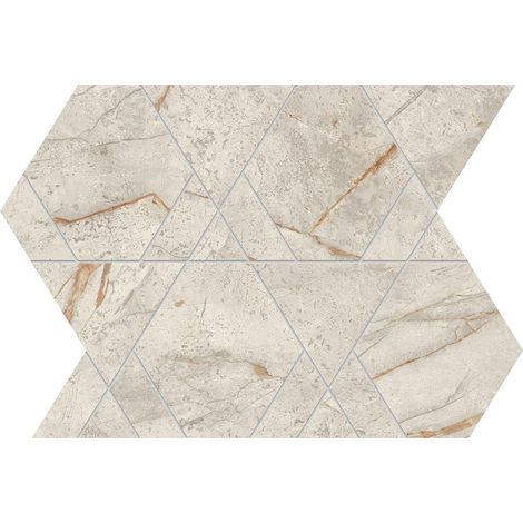 Mosaïque effet Marbre Blanc Himalaya Triangle Mix 33,4x28,9x0,9 cm Brillant Sorvella - Mur intérieur (vendu par carton de 0,57915 m²) - RO'MA CARRELAGE (1/2)