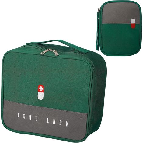 Lot de 2 trousses de premiers secours de voyage Vert, imperméable et compact