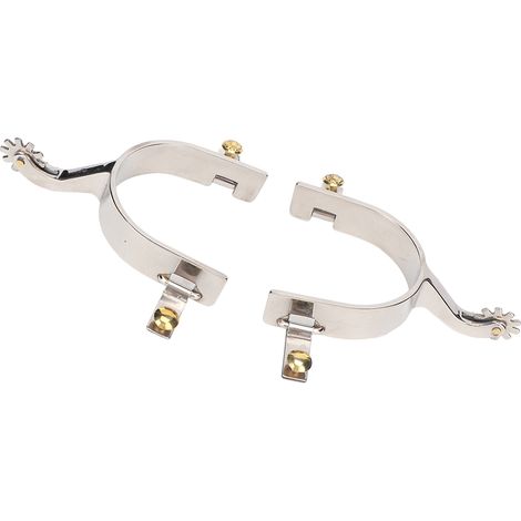 Lot de 2 éperons de cowboy western en acier inoxydable avec engrenage rotatif pour les passionnés d'équitation (1/5)