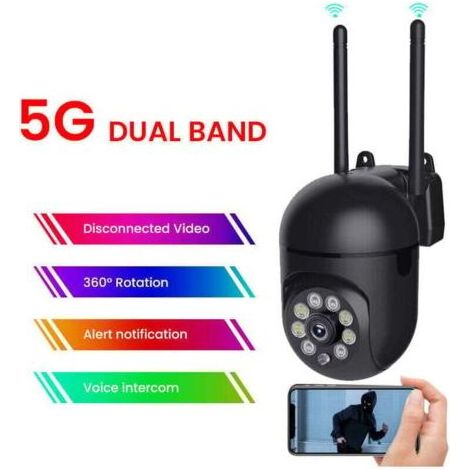 Camera de Surveillance Exterieure IP WiFi 2.4 + 5G HD 1080P Zoom x4 Suivi Humain Vision Nocturne Couleur (1/5)