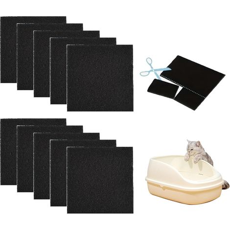 10 Pièces Filtre Charbon Litiere Chat, pour Alléger Les Odeurs dans Filtre Charbon Actif, Filtre Litière Chat Anti Odeur, Utilisé dans Les Bacs à Compost et Les Bacs à Litière (1/5)