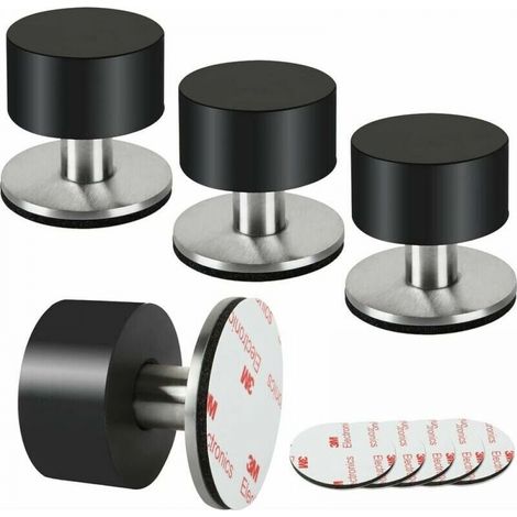 Set mit 4 Türstoppern aus Gummi, 3M-Selbstklebe-Türstopper für Fußleisten, Wand-Türstopper zur Dämpfung (1/4)