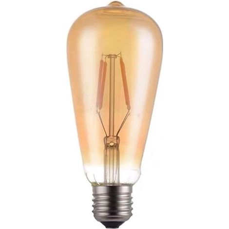 Ampoules LED Paquet de 2, Ampoule à Filament LED AC220V ST64 E27 4W/6W/8W Ampoule à Filament de tungstène rétro Ampoule LED (4W, Jaune Chaud) (1/5)