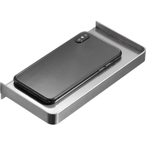 CCYKXAStainless steel mobile phone shelf for bathroom, wall-mounted mobile phone holder, bathroom toilet holder (Silver) (1/5)