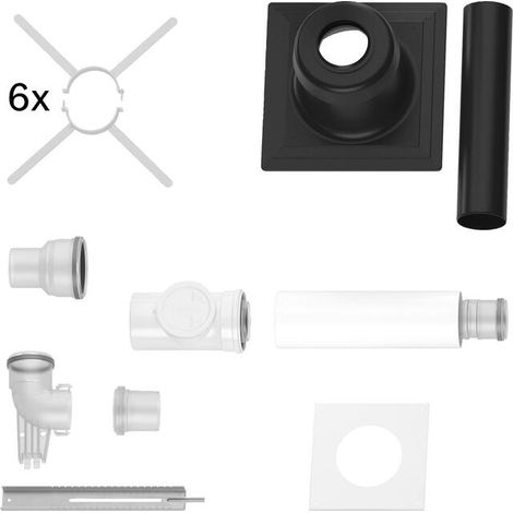 Bosch Abgaszubehör FC-Set80-C93x (hinten Grundbausatz C93x, d:80/125-110mm, 7738112744 (1/2)