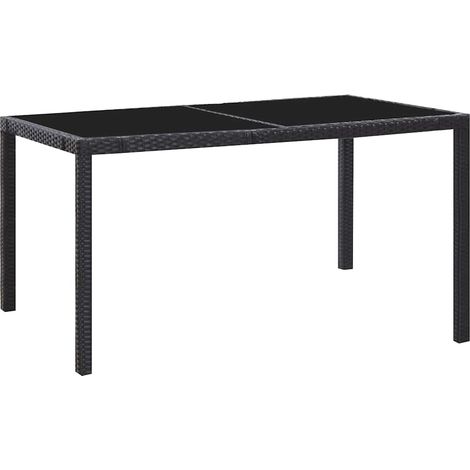 Maison Exclusive - 7-tlg. Garten-Essgruppe Poly Rattan Schwarz (1/5)