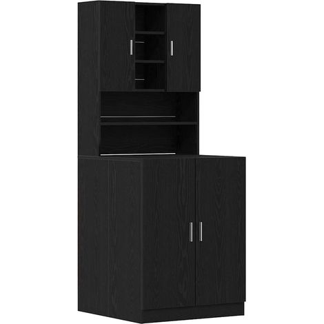 Maison Exclusive - Armadio per Lavatrice 2 pcs Rovere Nero 70,5 x 71,5 x 181,5 cm