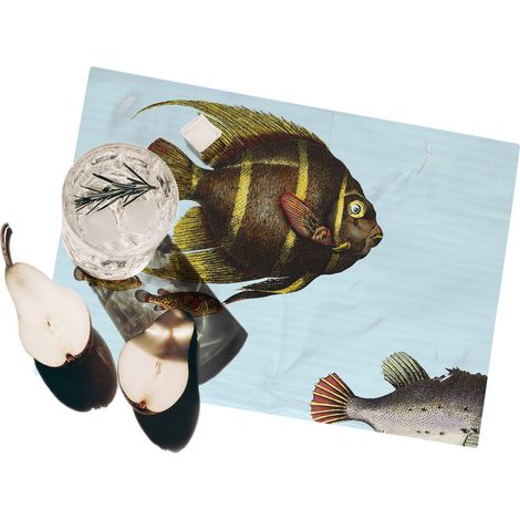 Set de 2 manteles individuales diseño marino 42x30cm Acquario
