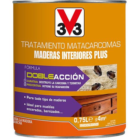 V33 Traitement Anti-vrilettes 750ml éradique Vrillettes Et Larves, Préventif Et Curatif - V33