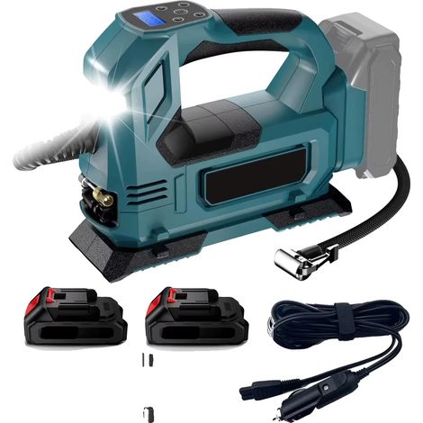 Pompa ad aria elettrica senza fili, doppia alimentazione, gonfiaggio rapido, con 2 batterie (1/2)